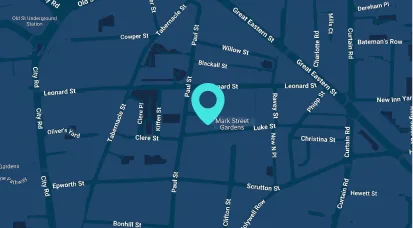 Map of the London office location on Luke Street