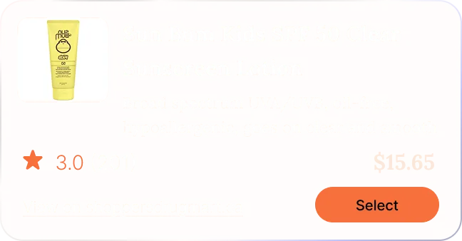 Recommended sunscreen option 1