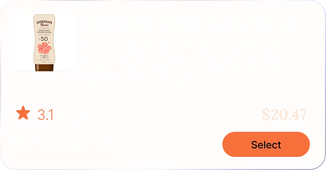 Recommended sunscreen option 3