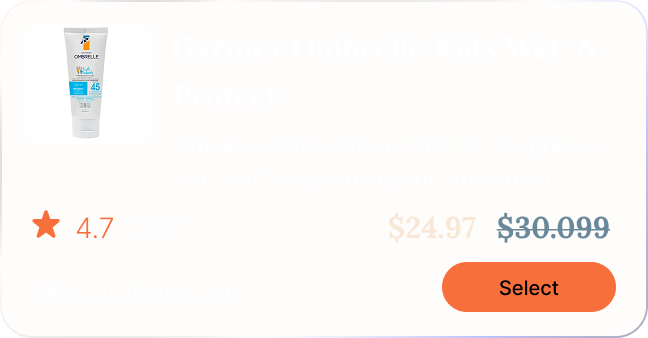 Recommended sunscreen option 1
